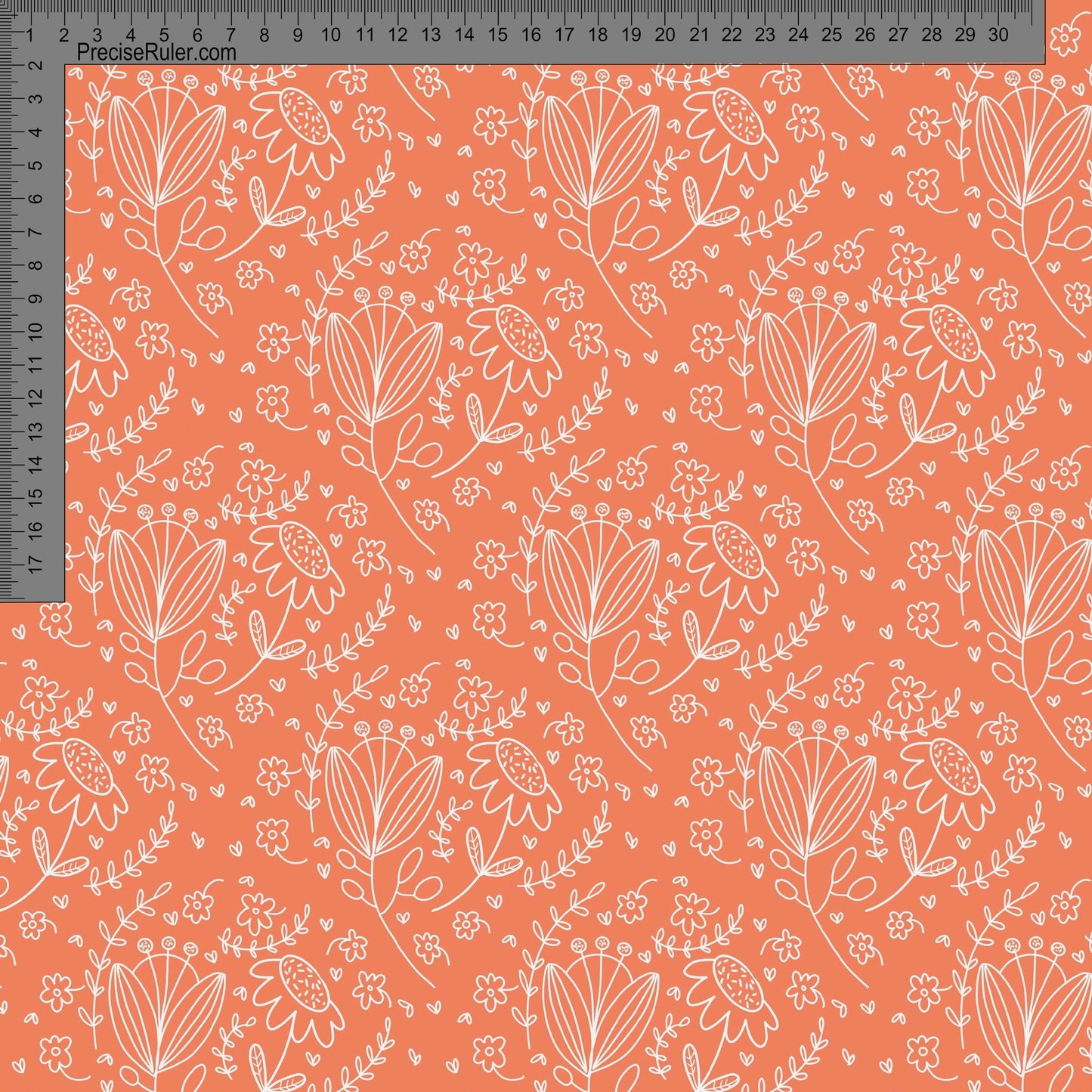 Floral Line Art Orange - Sarah McAlpine Art- Custom Pre Order