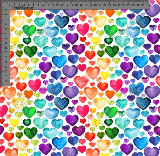 Rainbow Hearts on white - Custom Pre-order
