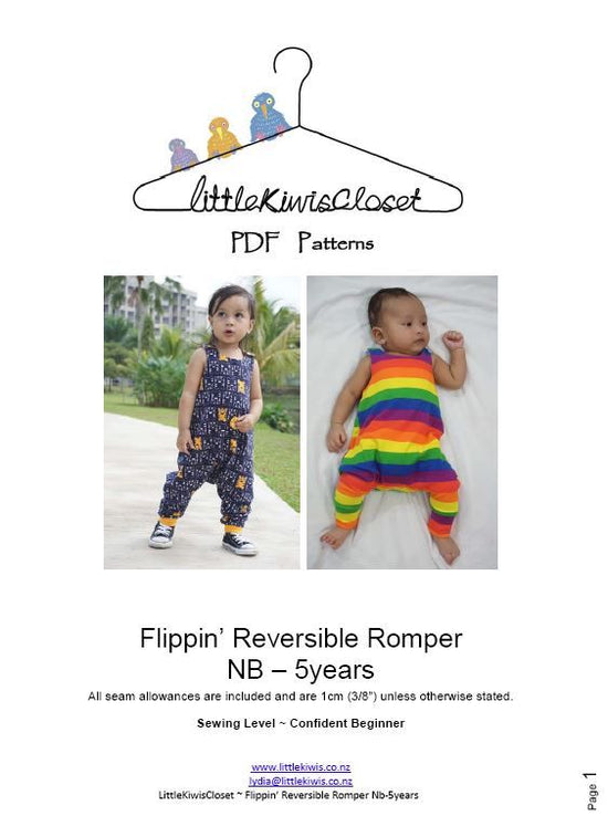Flippin Reversible Romper-NB -5Yrs - Little Kiwis Closet
