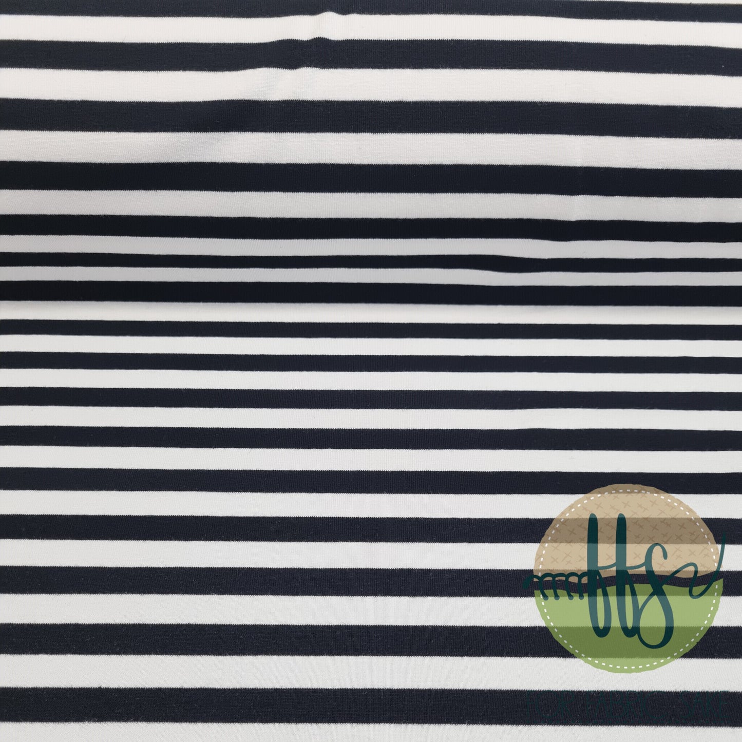 Black & White 1cm Stripes - Cotton Spandex - Yarn Dyed