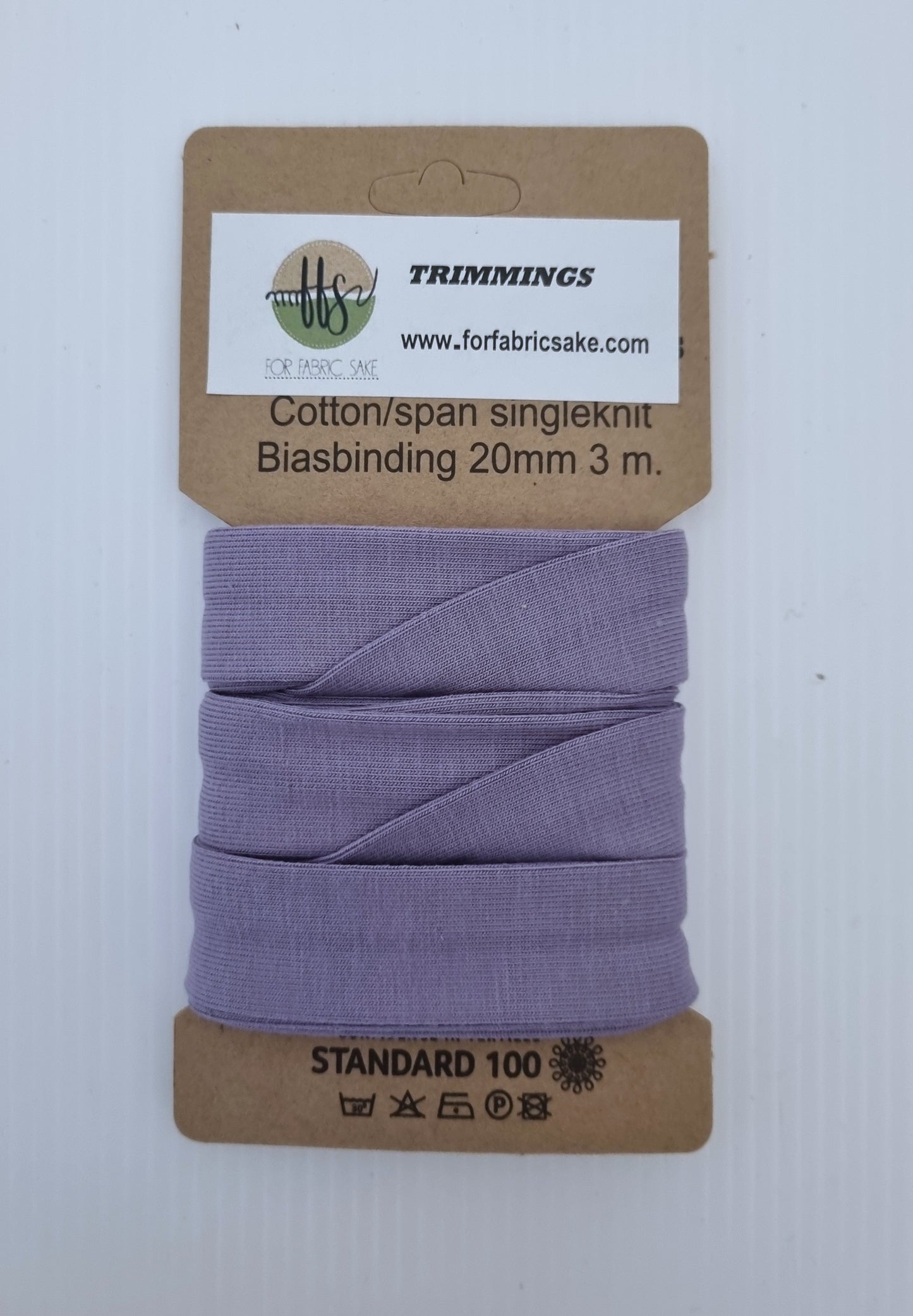 Knit Bias Binding- 20mm - Dusty Lilac