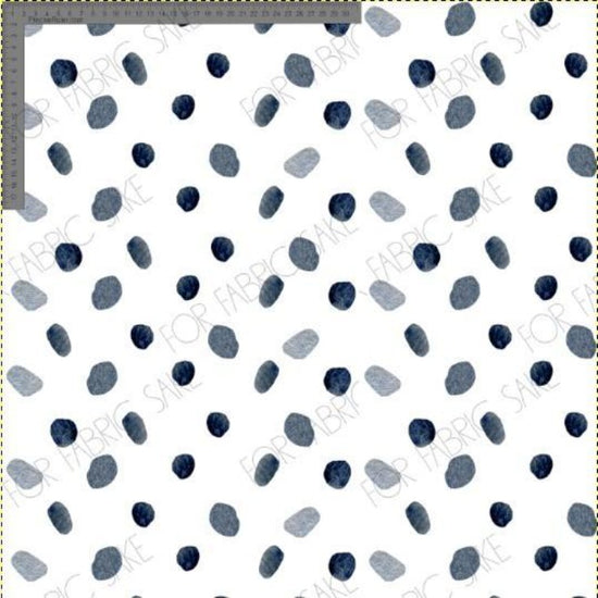 Indigo Dots White- Indigo Flow Collection - Custom Pre Order