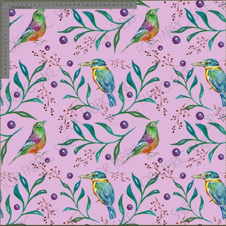 Kingfisher and waxeye garden- Fiona Clarke Design- Custom Pre Order