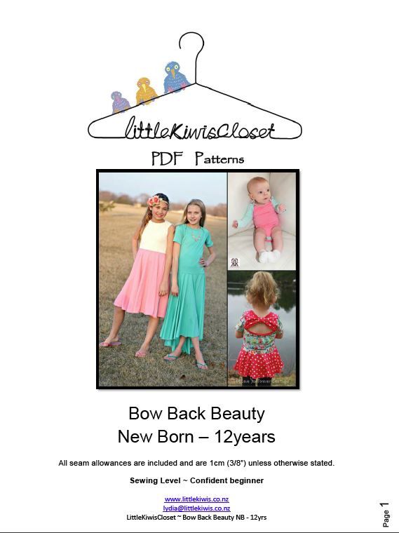 Bow Back Beauty-NB -12Yrs - Little Kiwis Closet