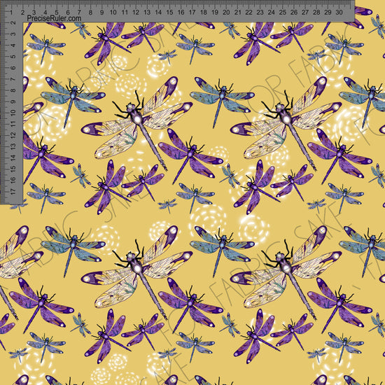 Dragonfly with swirls on mustard - Sarah McAlpine Art- Custom Pre Order