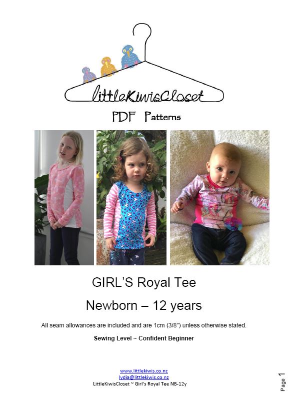 Girl's Royal Tee-NB -12Yrs - Little Kiwis Closet