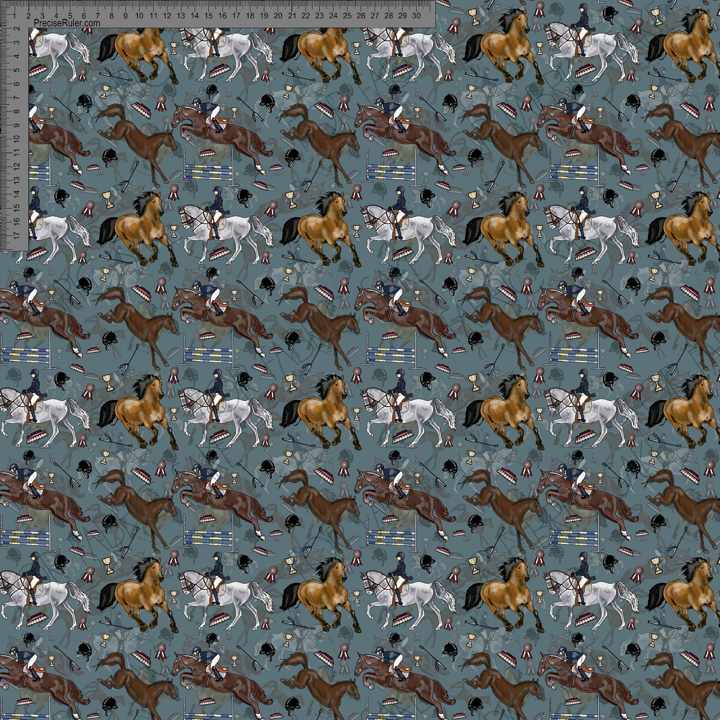 Horses on Blue Green - Sarah McAlpine Art- Custom Pre Order