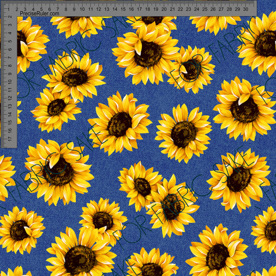 Sunflowers on denim- Custom Pre-order