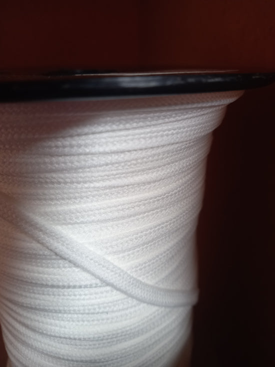 6mm Nylon Braided Tape - White