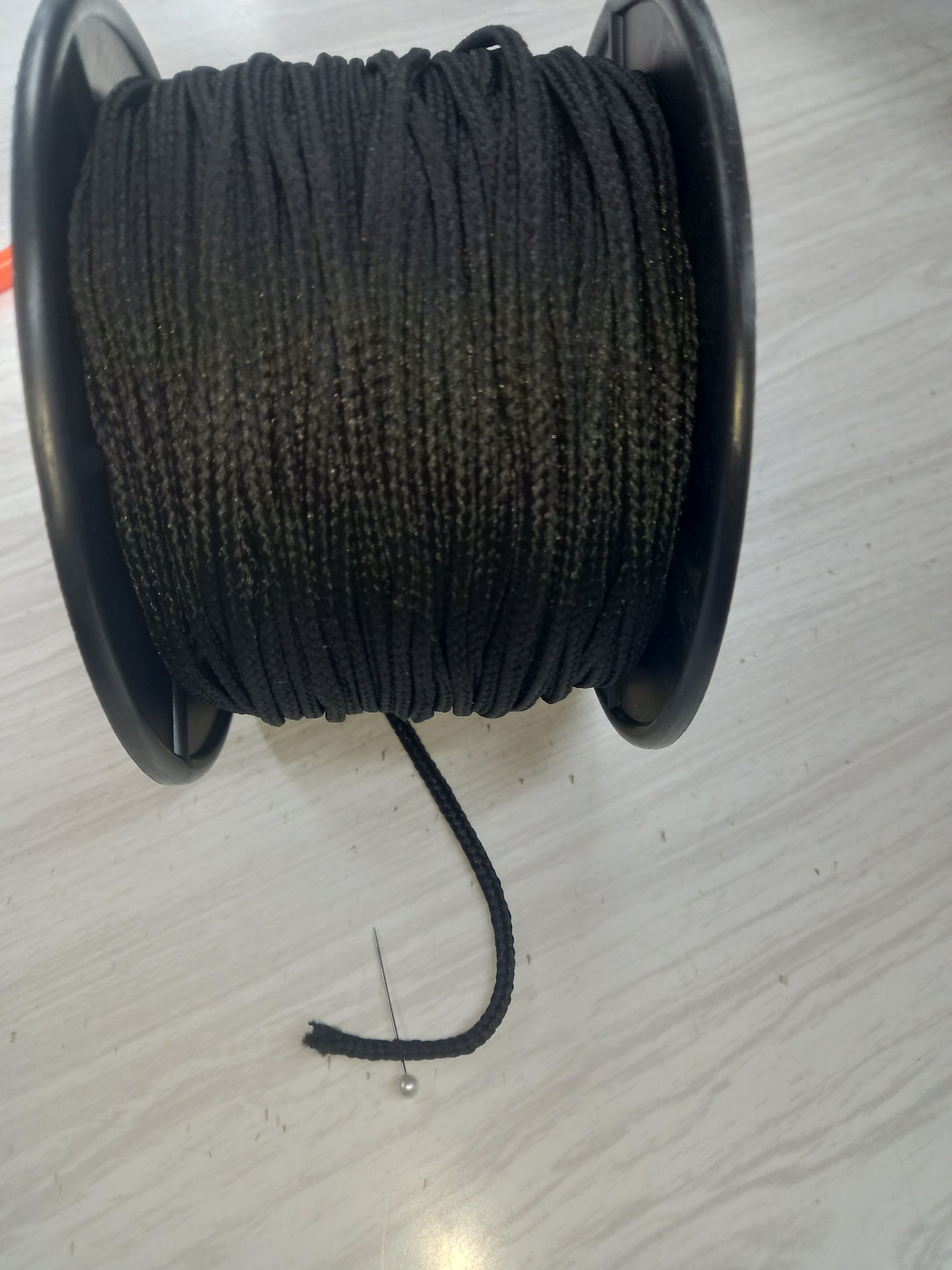 5mm Braided Polyester hollow cord - Black