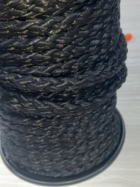 15mm Braided  hollow cord - Black