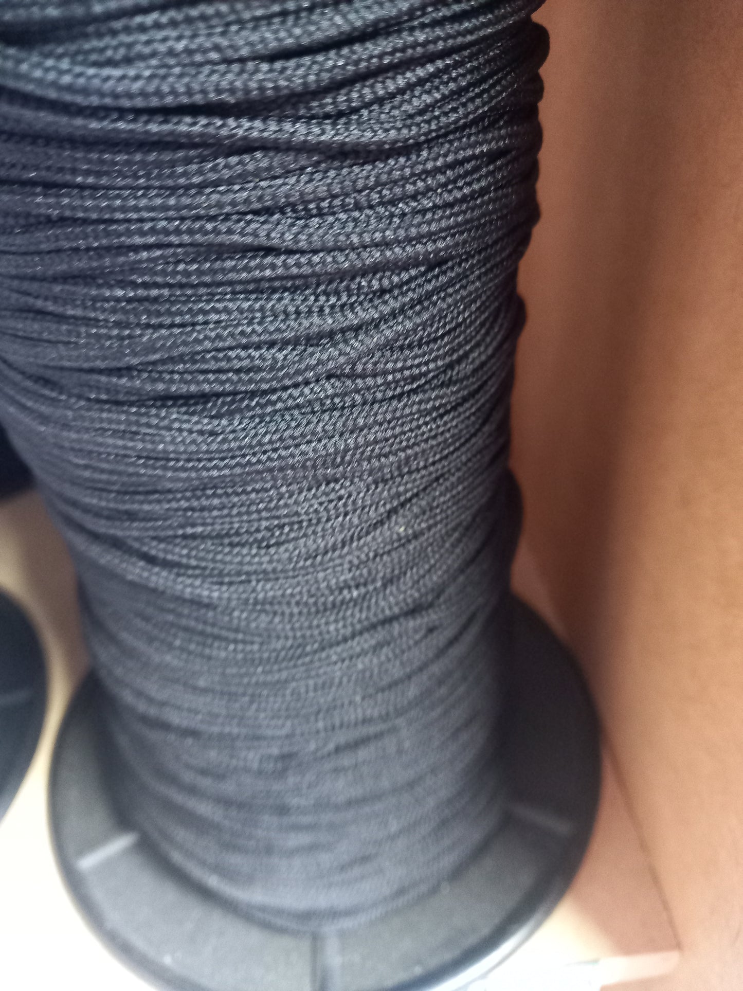 5mm Braided Cotton Cord - Soft Feel - Black