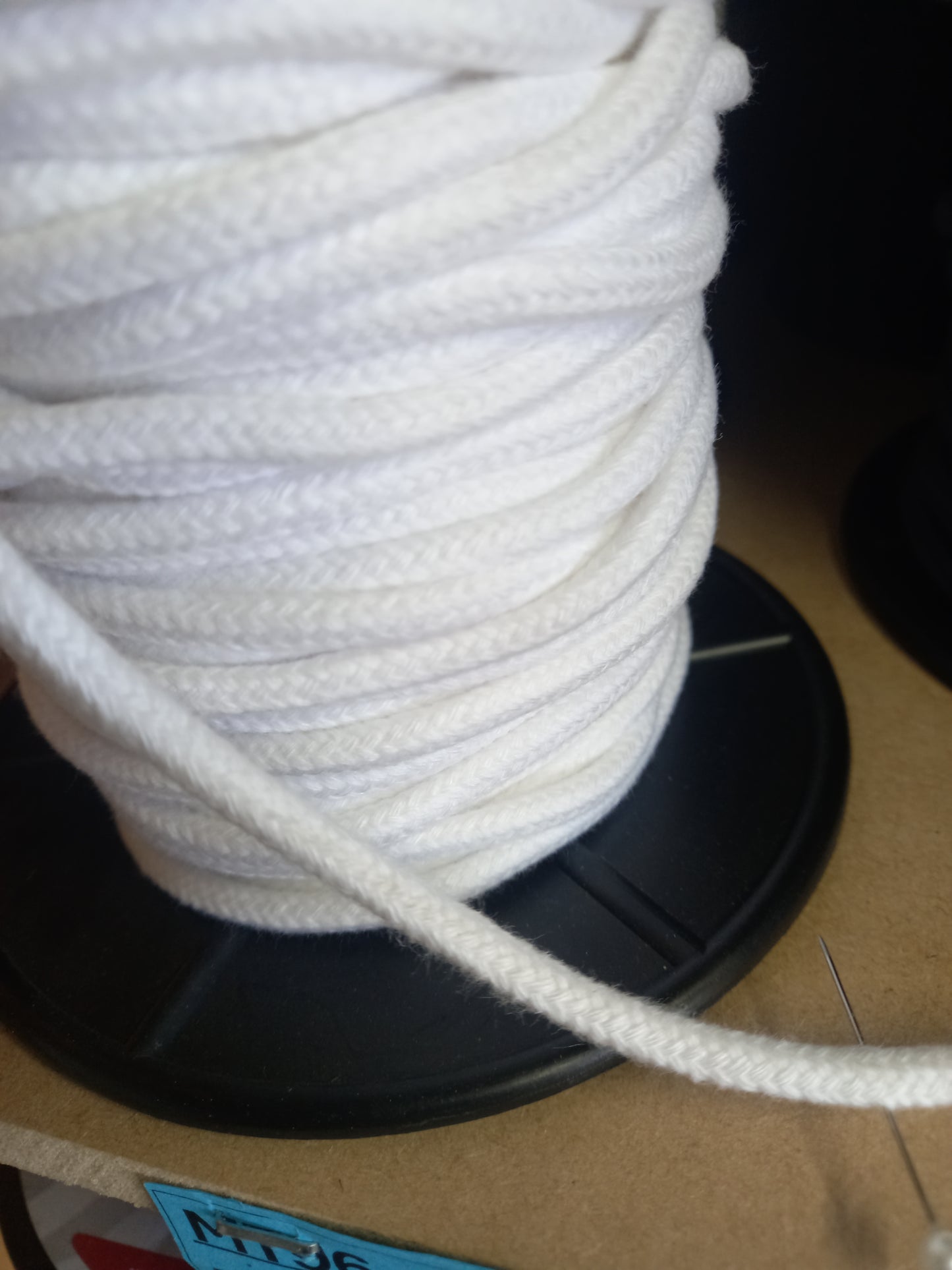 5mm Braided Cotton Cord - Soft Feel - White