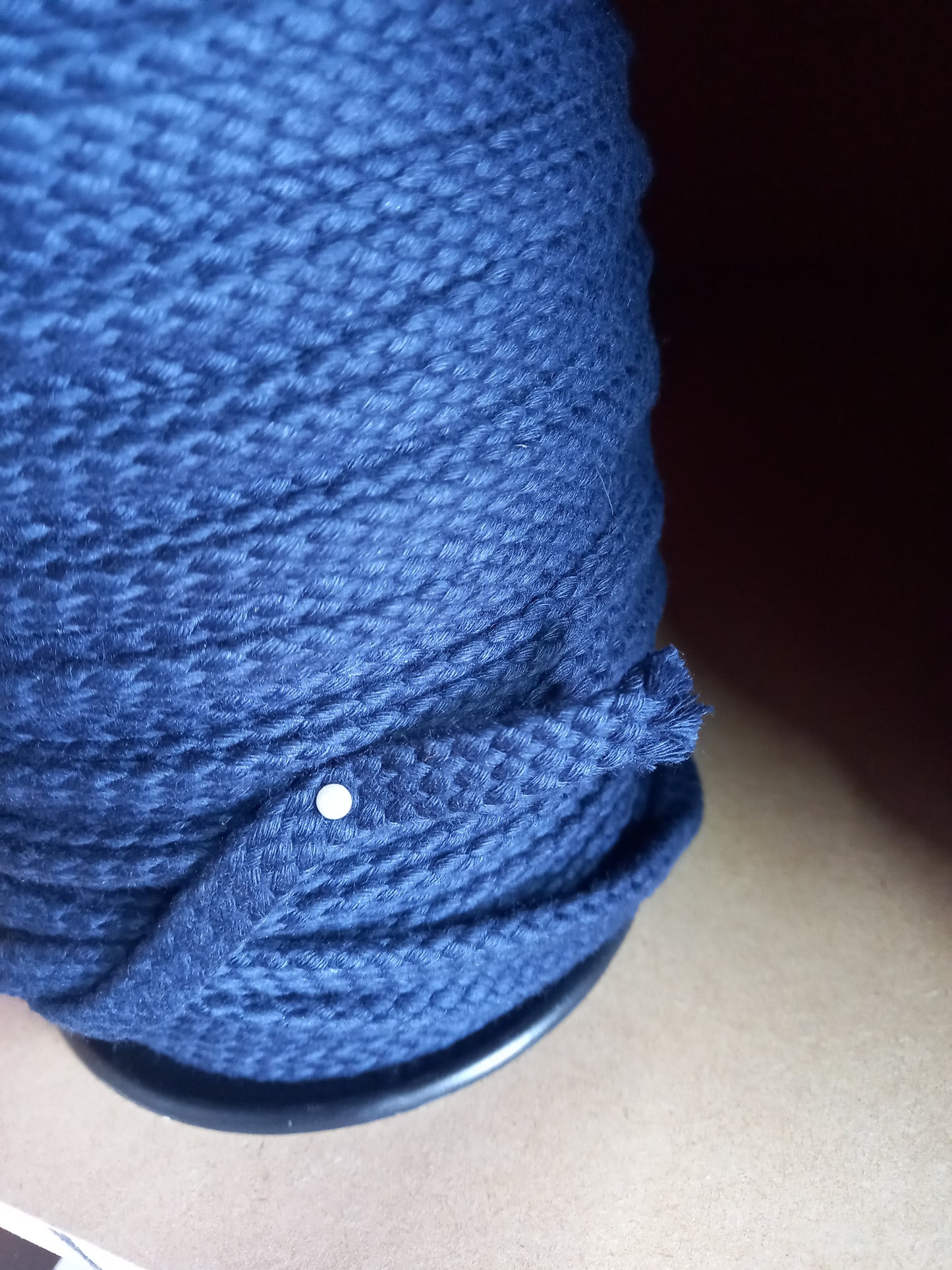 10mm Braided Cotton Cord - Navy hollow