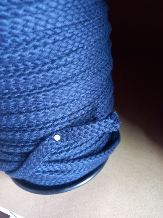 10mm Braided Cotton Cord - Navy hollow