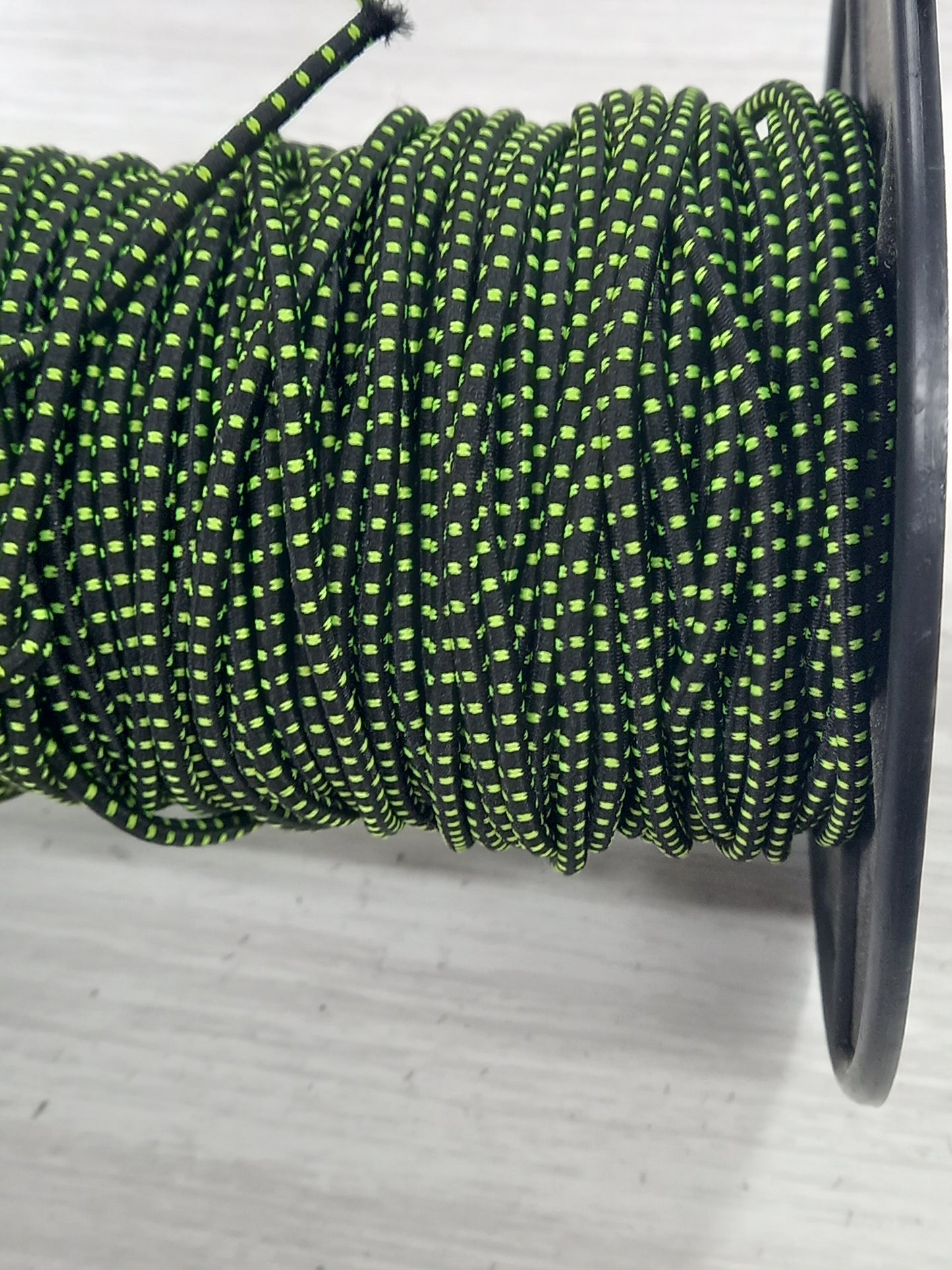 3mm  Polyester Shockcord (Bungy) - Blackwith yellow fleck