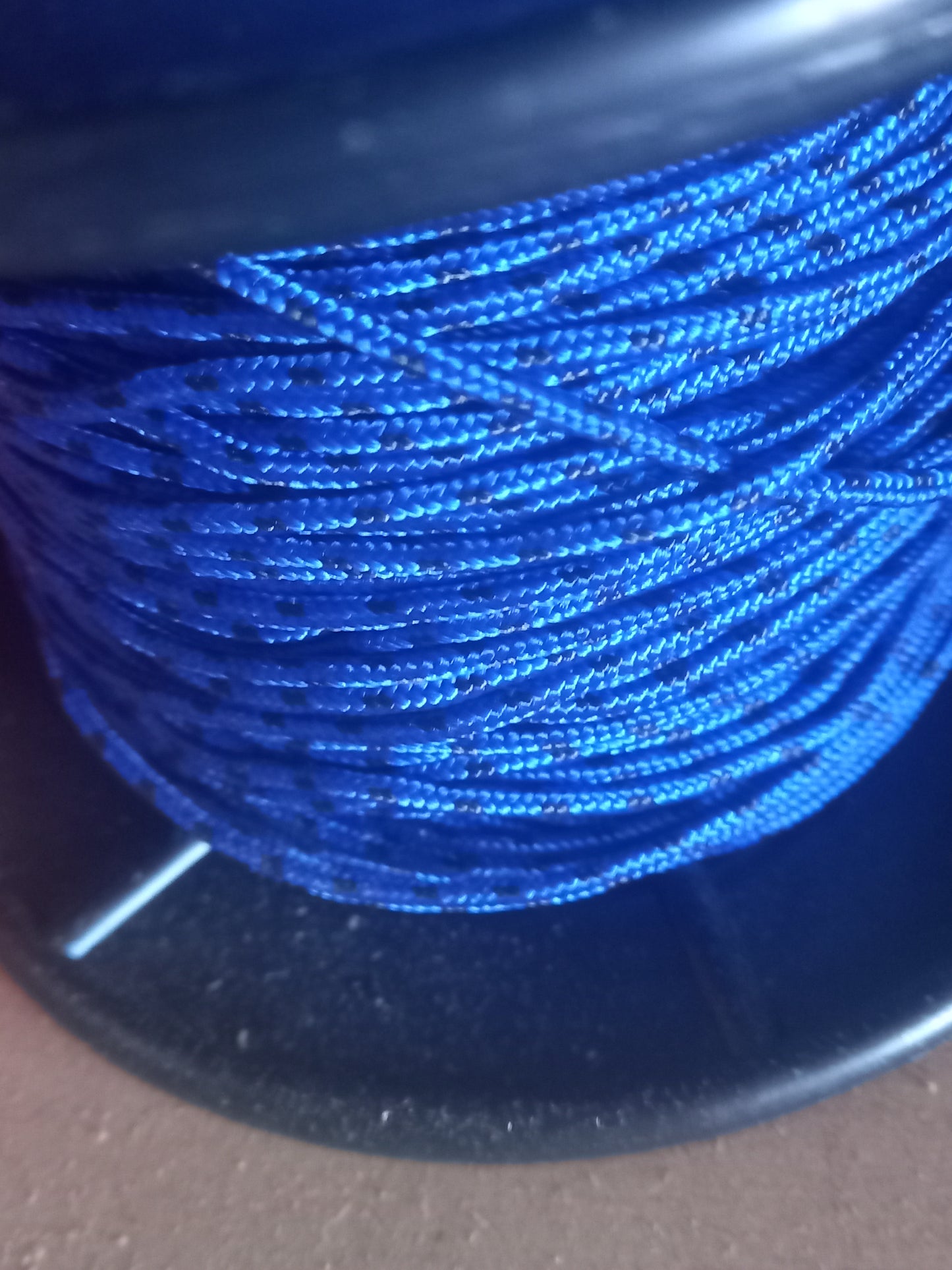 2mm Braided Polypropylene Cord -Royal /black fleck