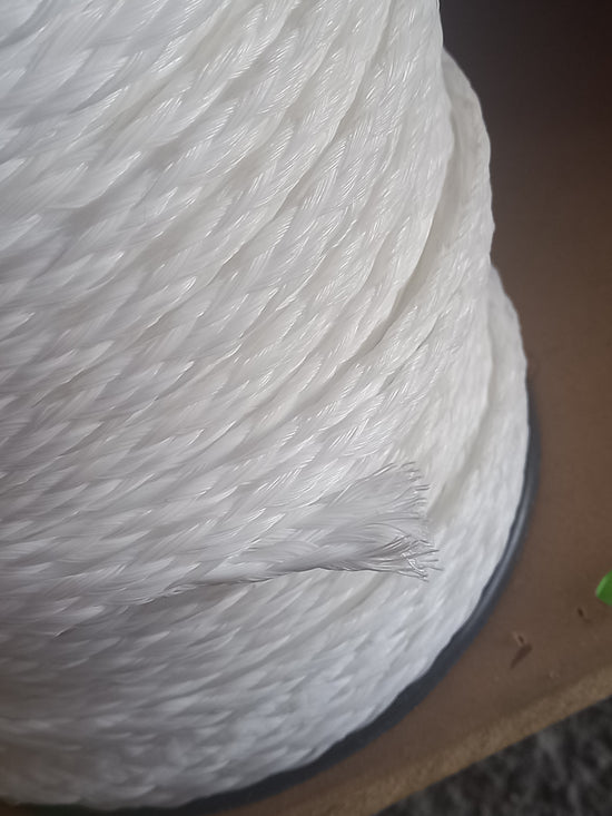 10mm Braided  Hollow Polyetheylene Tape - White