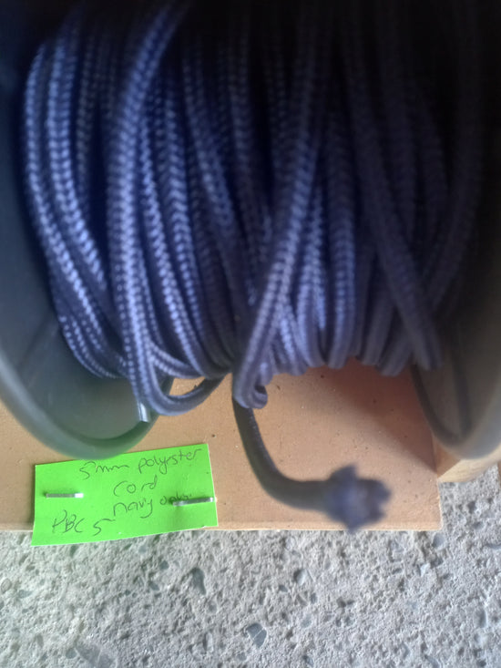 5mm Braided Polyester Cord - Navy