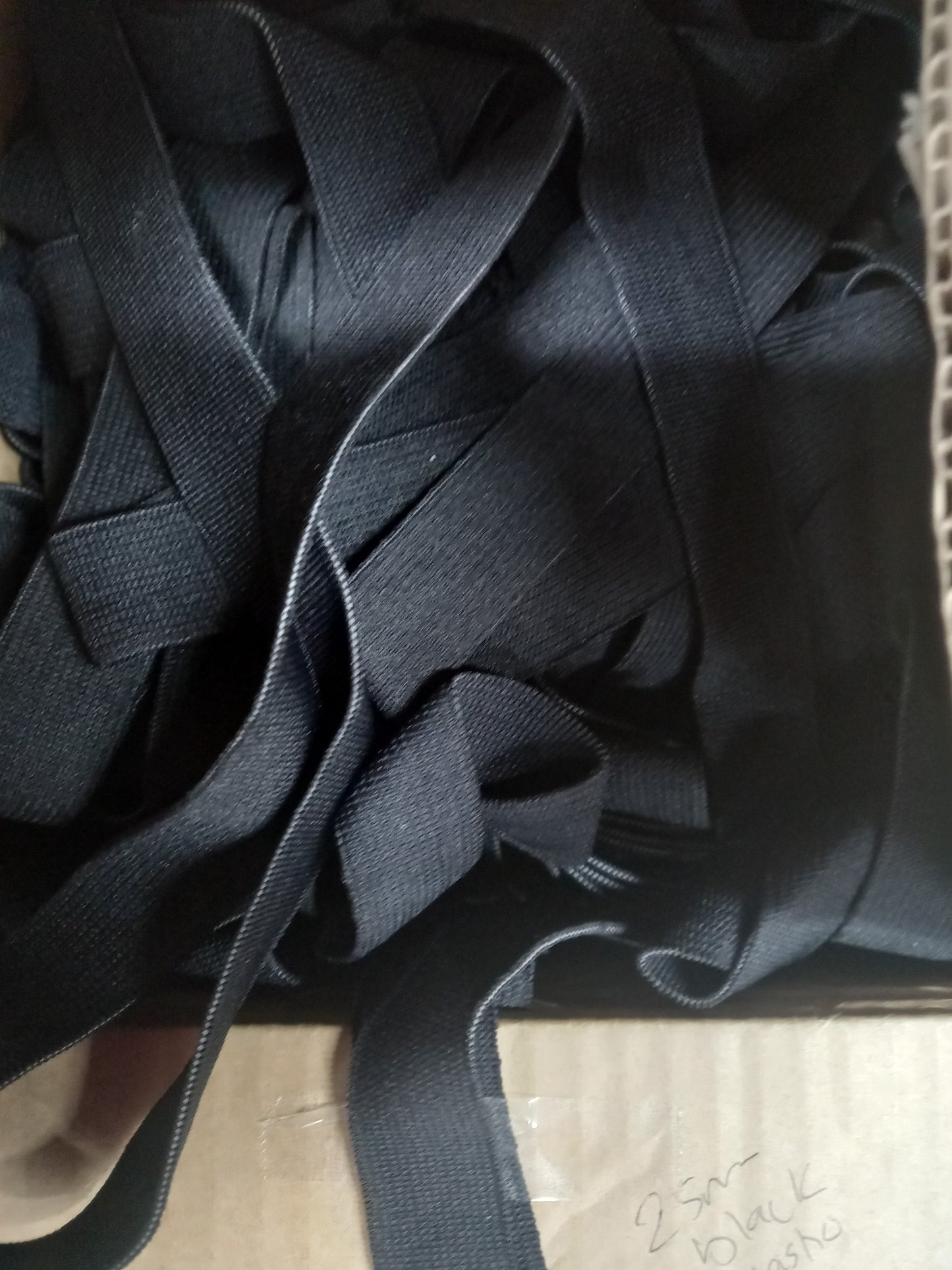 25mm  Knitted Elastic - Black