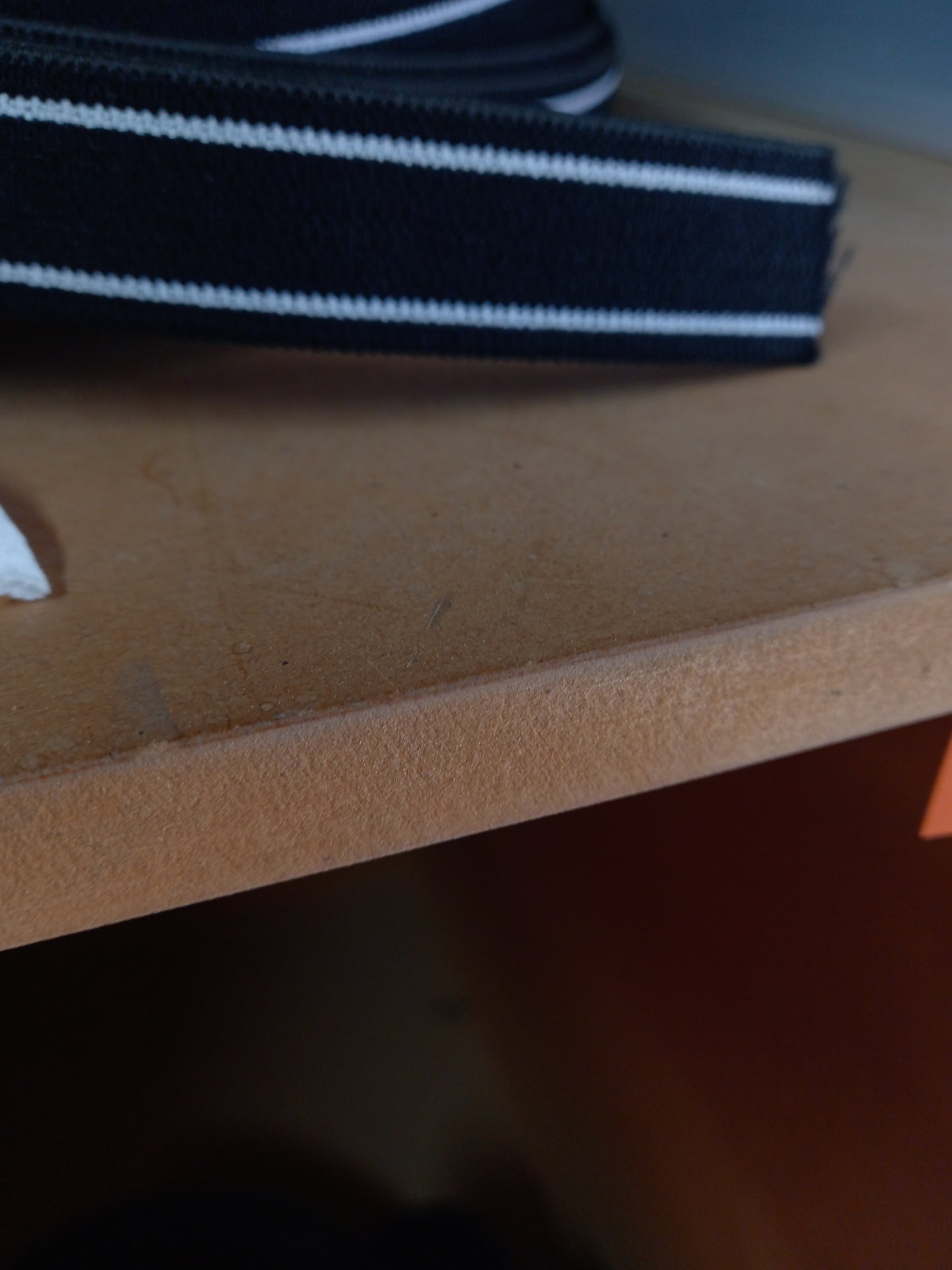 25mm Girth Elastic for horses -  Black with 2 white stripes