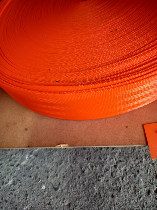 50mm Seatbelt Webbing - Polypropylene - Fluro Orange