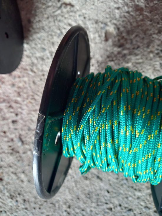 3mm Braided Polypropylene Cord - Emerald with Yellow Fleck