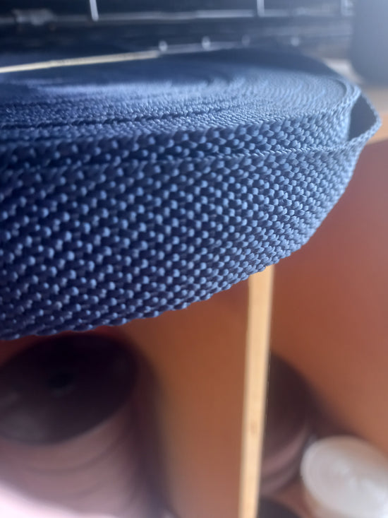 25mm polypropylene Pebbleweave webbing - Navy