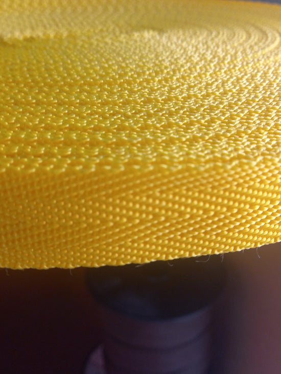 25mm polypropylene Herringbone webbing - Yellow