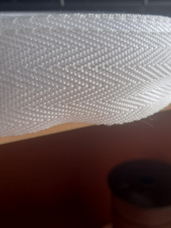 38mm polypropylene Herringbone webbing -White