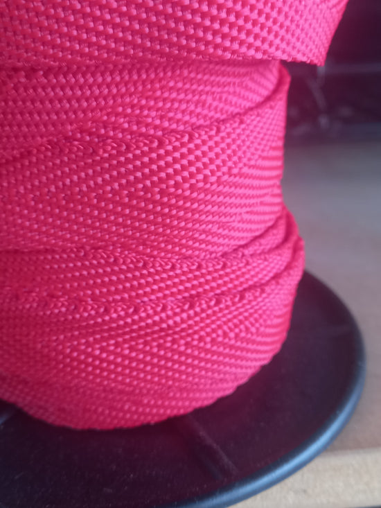 19mm polypropylene Herringbone webbing -Red