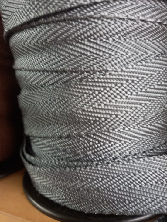 25mm polypropylene Herringbone webbing - Dark Grey