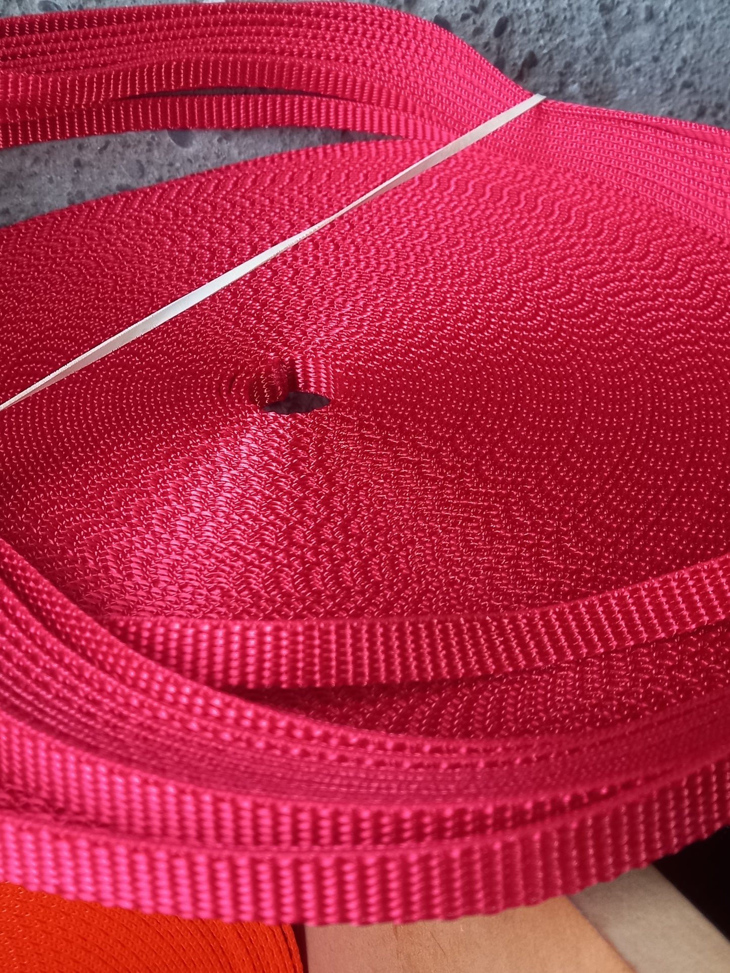 10mm polypropylene Ridged webbing - Red
