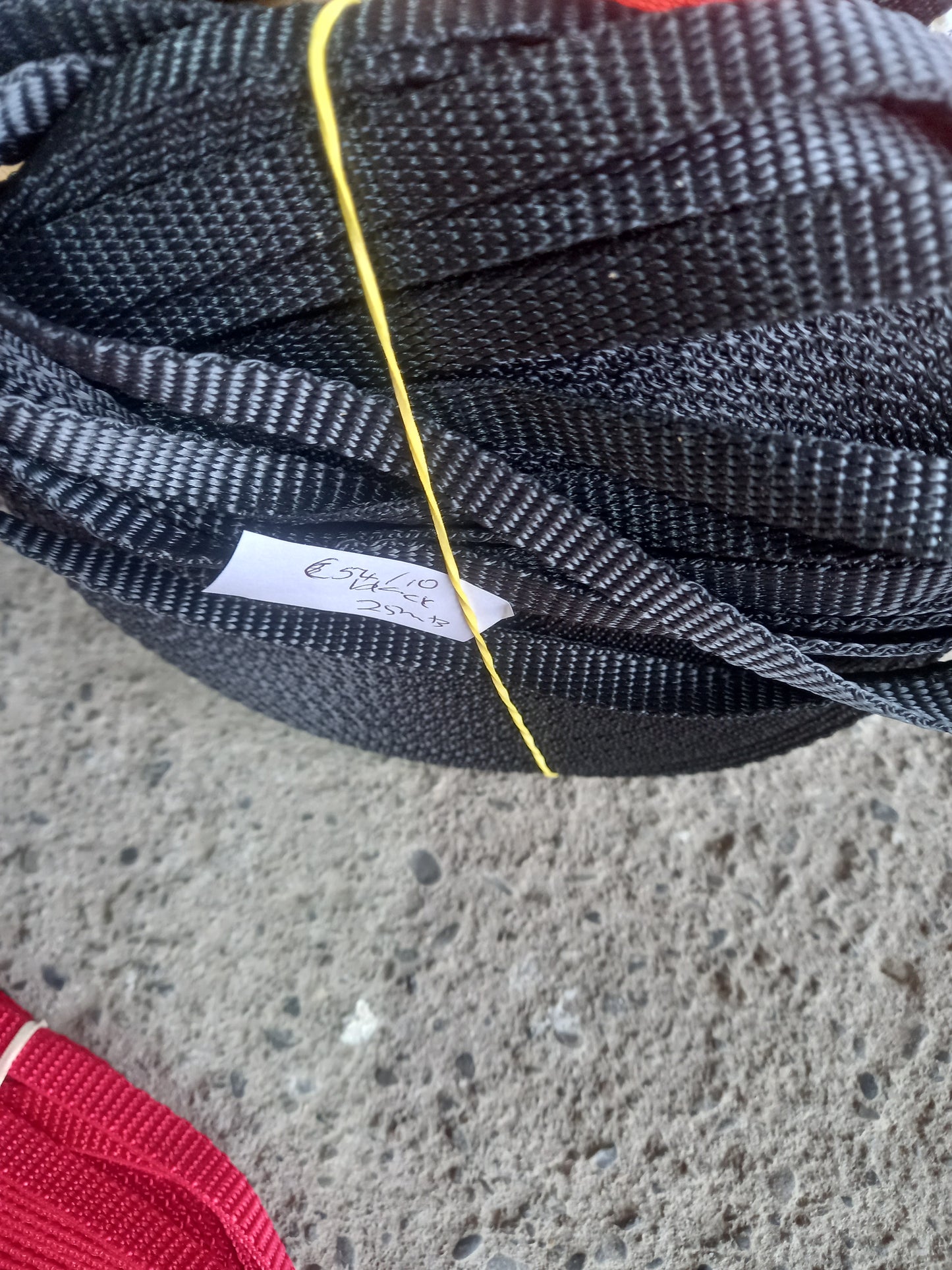 10mm polypropylene Ridged webbing - Black