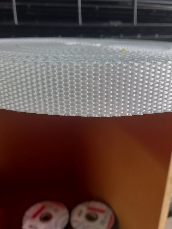 25mm polypropylene Pebble webbing - White