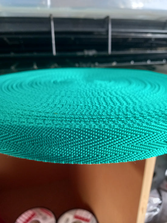 25mm polypropylene Pebble webbing - Emerald