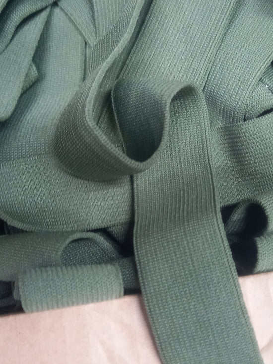 32mm Khaki Coloured Knitted Elastic
