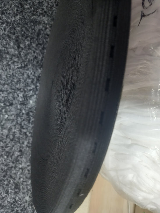 Button Hole Elastic 15mm Black