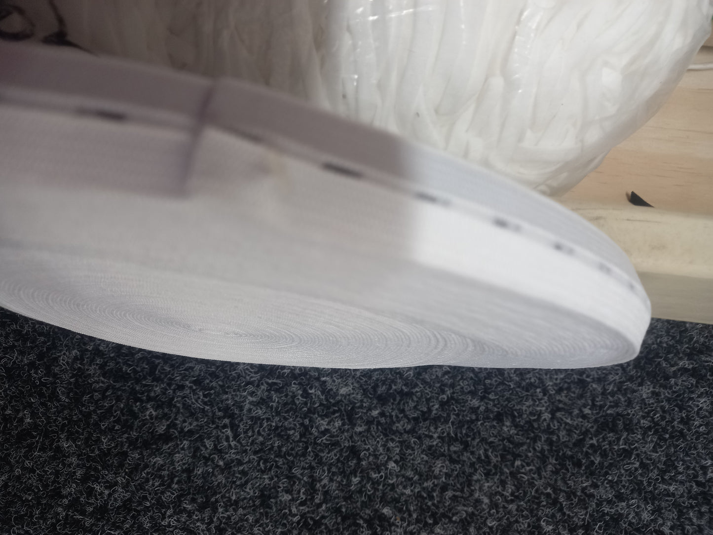 Button Hole Elastic 19mm - White