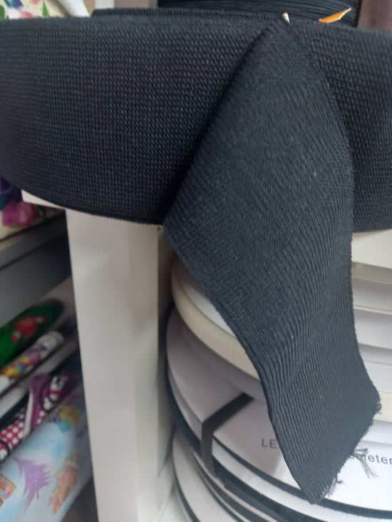 60mm Knitted Elastic - Black