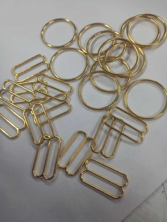 19mm Gold Slides and Rings