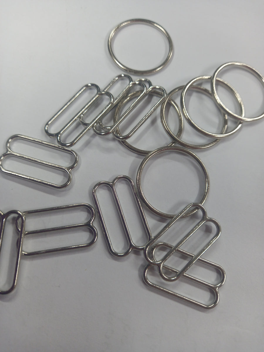 19mm Silver Slides and Rings, sold as pair – Forfabricsake