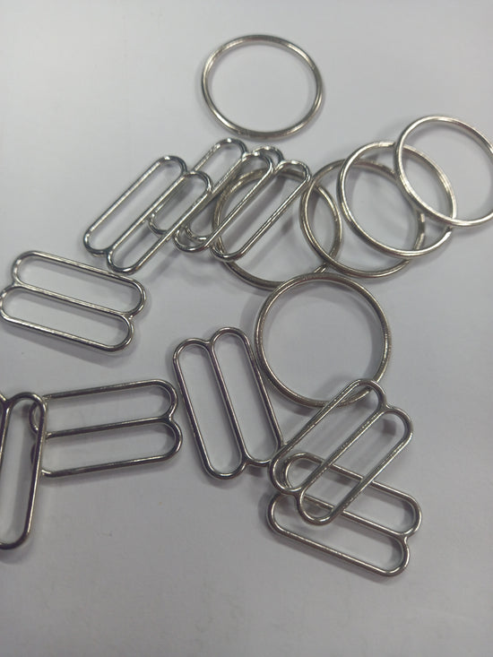 19mm Silver Slides and Rings