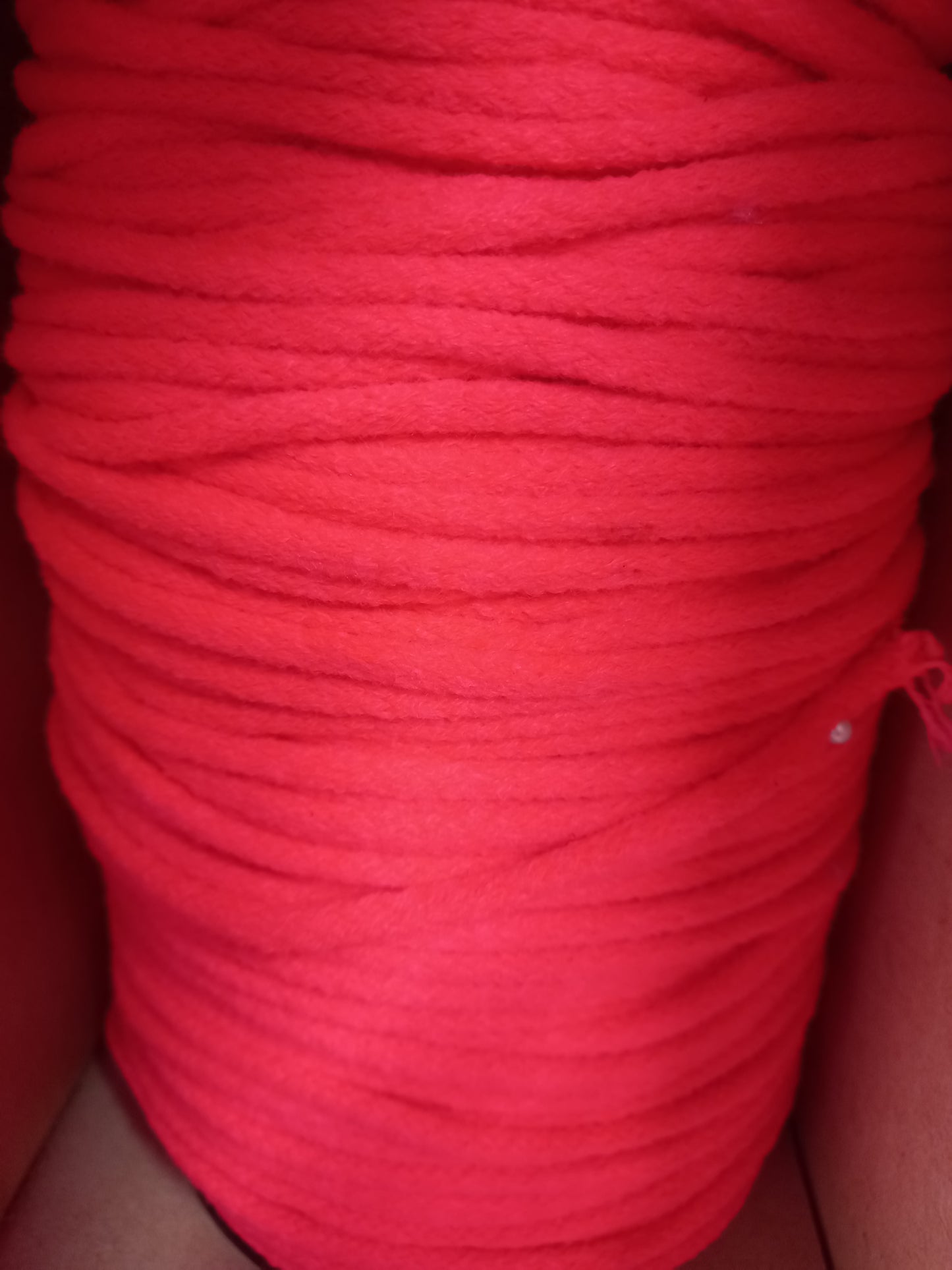 6mm Knitted Acrylic cord - Hot Orange