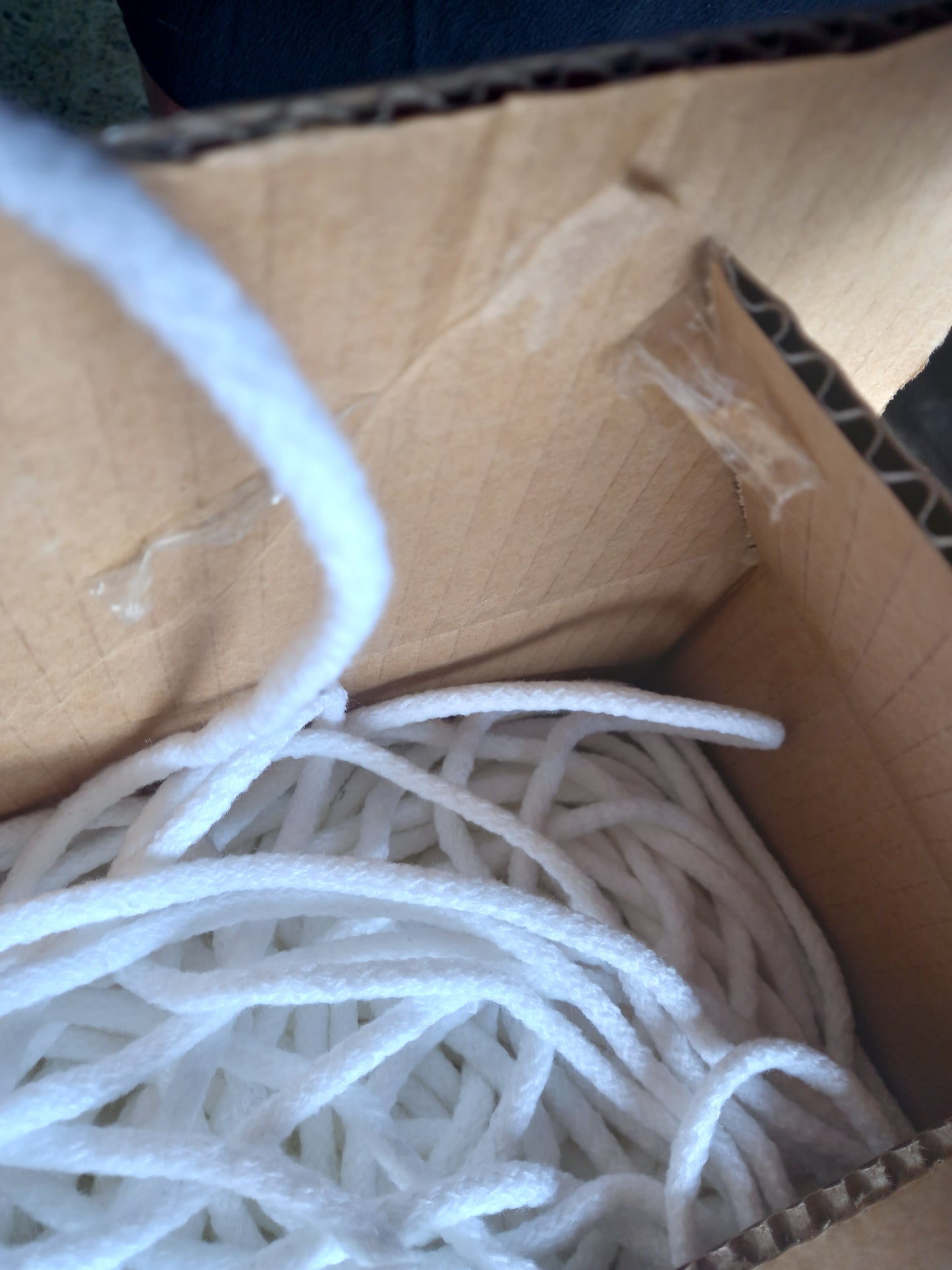 6mm Knitted Acrylic cord - White