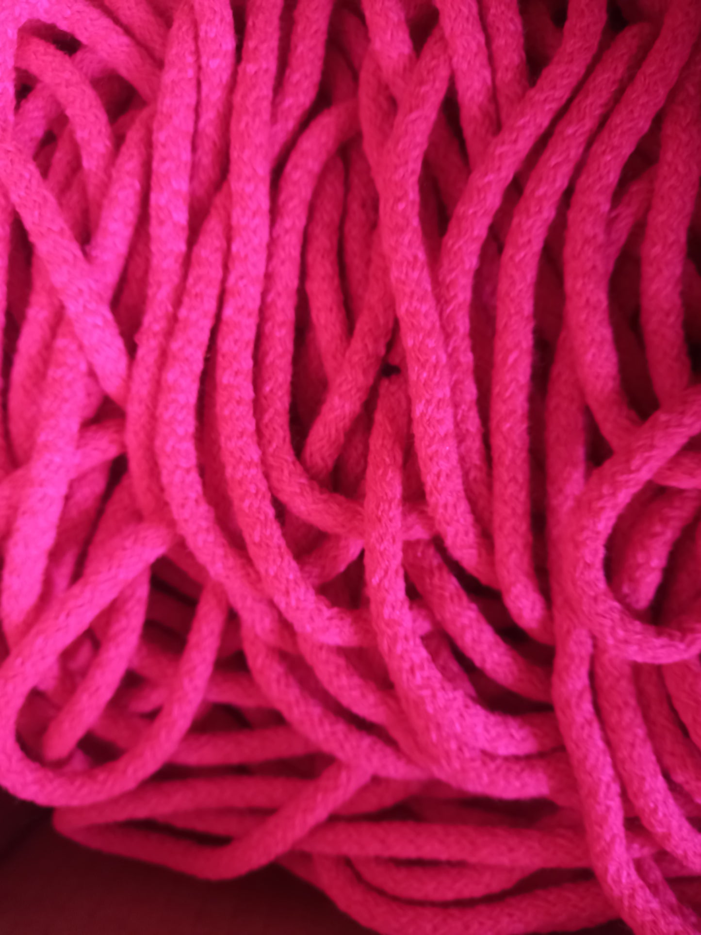 6mm Knitted Acrylic cord - Hot Pink