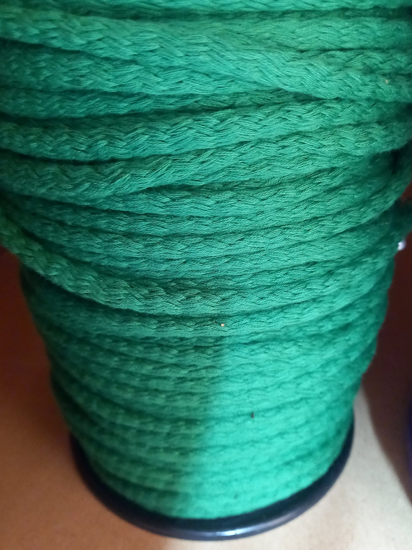 6mm knitted cotton cord - Emerald