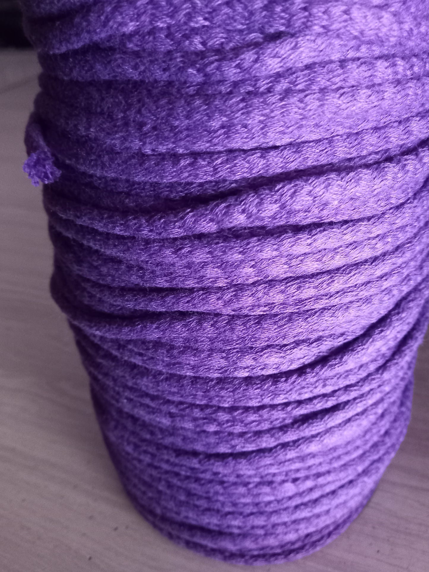 6mm knitted cotton cord - purple