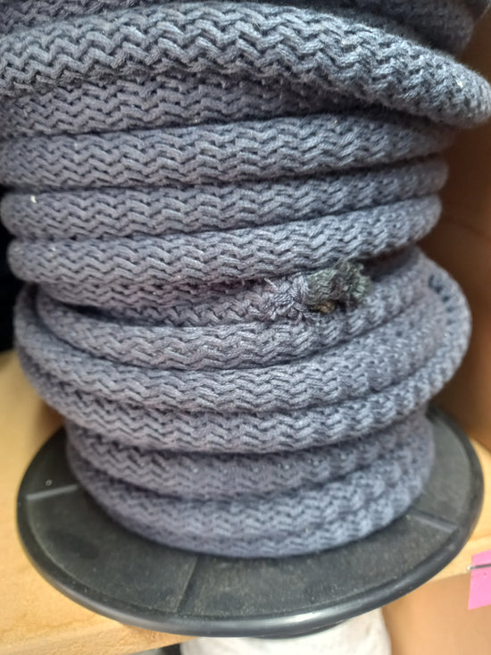 15mm Knitted Cotton Cord - Charcoal