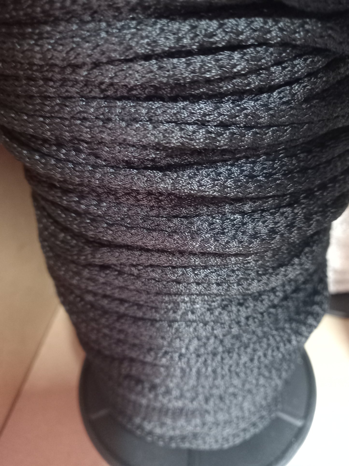 6mm Polyester Knitted Cord - Black